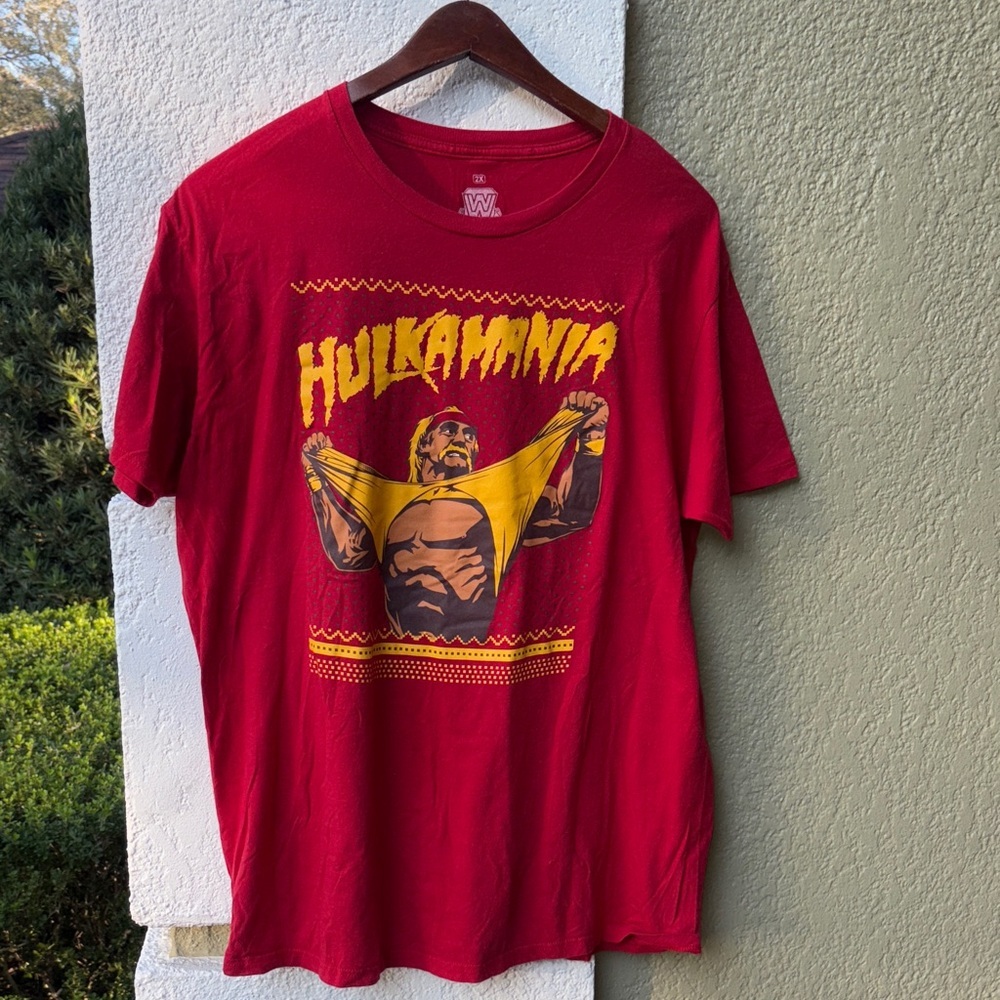 WWE Hulkamania Red and Yellow Graphic Tee